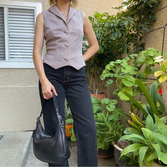 Vintage black/silver Coach leather shoulder bag - Picture 4 of 14